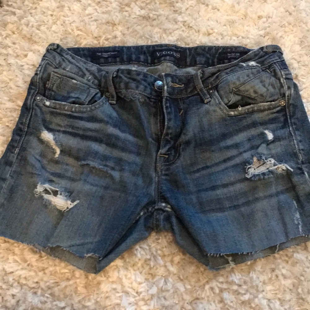 Cut-off denim shorts